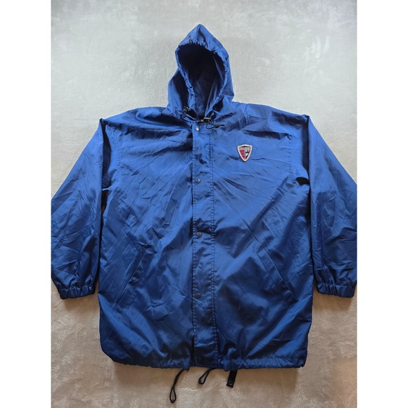 Vintage Polo Sport 67 Ralph Lauren Jacket Men M Blue Oversized Big Logo Full Zip